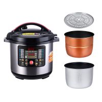 全自动商用电压力锅8l/10l/12l/13l大容量电高压锅智能预约饭煲|8L新款银色双胆蒸格+密封圈