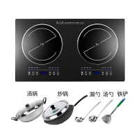 嵌入式电磁炉双灶家用智能双头炉镶嵌式双眼大功率电灶台式|黑晶(电磁炉+电磁炉)+套餐