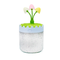 小风扇加湿器迷你充电家用卧室学生宿舍便捷喷雾办公桌小型电风扇|景观加湿器[蓝色]+数据线+蘑菇夜灯