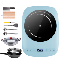 [尐米]电磁炉家用特价爆炒多功能火锅炉电池炉灶饭煲|套餐5/ZK11水滴蓝