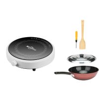 圆形防水电磁炉多功能旋钮小型迷你2200w火锅炉家用宿舍炒锅|套餐三