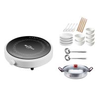 圆形防水电磁炉多功能旋钮小型迷你2200w火锅炉家用宿舍炒锅|套餐七