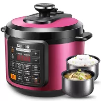 /电压力锅 5l 双胆智能家用多功能高压锅一键排压|红色压力锅