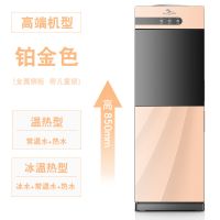 饮水机立式冷热制冷制热双门家用全自动茶吧机迷你开水机新款|铂金色-金属侧板高85CM 冰温热-电子制冷