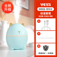 加湿器小型家用静音卧室空气调香薰车载迷你学生办公室usb大雾量|嘟嘟猫薄荷绿 升级版+大雾量+10ml精油*1