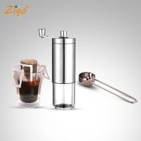 不锈钢手动咖啡豆研磨机家用手摇现磨豆机小巧便携迷你水洗|磨豆机+挂耳滤袋+咖啡勺