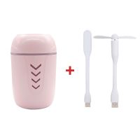 车载空气净化器usb小风扇夜灯喷雾器卧室迷你静音加湿器家用N4|粉红色