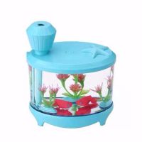 鱼缸灯小型加湿器家用静音卧室孕妇婴儿usb便携式办公室超大喷雾N0|蓝色+一个充电器