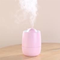 迷你加湿器水中鲸容量320毫升7彩灯光防干烧送led台灯小风扇O8|粉红