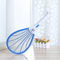 家用电子灭蚊器充电式带led灯灭蚊拍无辐射电驱蚊器电蚊拍蚊子拍|贝壳蓝-强效灭蚊