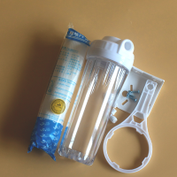 净水器防爆10寸透明滤瓶前置过滤器2分4分纯水机配件pp棉滤芯滤壳|2分单瓶+2分接头+挂片+扳手+滤芯