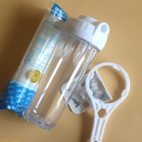净水器防爆10寸透明滤瓶前置过滤器2分4分纯水机配件pp棉滤芯滤壳|4分瓶+4分3分头+挂片+扳手+滤芯