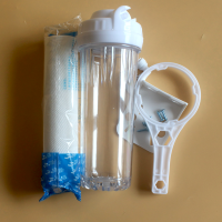 净水器防爆10寸透明滤瓶前置过滤器2分4分纯水机配件pp棉滤芯滤壳|3分白瓶十接头十挂片+滤芯+扳手