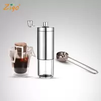 不锈钢手动咖啡豆研磨机家用手摇现磨豆机小巧便携迷你水洗|磨豆机+挂耳滤袋+咖啡勺