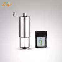 不锈钢手动咖啡豆研磨机家用手摇现磨豆机小巧便携迷你水洗|磨豆机+咖啡豆227克