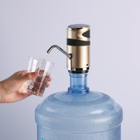 迷你饮水机小型台式宿舍矿泉水桶压水器桶装水抽水器手压式|第三代触摸屏金色