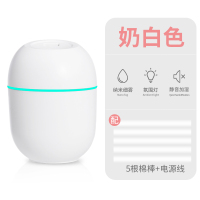大雾量加湿器家用静音办公室桌面便携式学生宿舍卧室孕妇婴儿女小型可爱空气净化迷你补水喷雾usb|冰川白[5根棉棒+电源线]