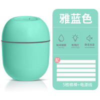 大雾量加湿器家用静音办公室桌面便携式学生宿舍卧室孕妇婴儿女小型可爱空气净化迷你补水喷雾usb|薄荷绿[5根棉棒+电源线]