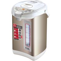 台式饮水机家用小型智能保温电热水机304不锈钢开水机电烧水壶5l|经典白金色六段选温