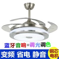 变频静音吊扇灯卧室隐形扇风扇灯客厅餐厅风扇吊灯蓝牙音乐七彩光