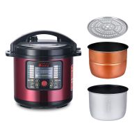 全自动商用电压力锅8l/10l/12l/13l大容量电高压锅智能预约饭煲|8L新款红色双胆蒸格+密封圈