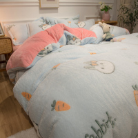 [苏宁特价]雪花绒四件套牛奶绒双面珊瑚绒法兰绒冬季床单被套加厚绒床上用品