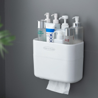 卫生间纸巾盒厕所卷纸盒卫生纸置物架厕纸盒北欧免打孔挂架筒防水K6