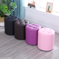 凳子家用客厅沙发凳门口换鞋凳时尚矮圆凳实木小板凳茶几墩子皮凳