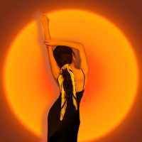 网红夕阳落日灯拍照氛围日落灯迷你usb日不落台灯投影落地灯