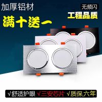 双头筒灯射灯双孔灯双排斗胆灯格栅灯天花灯射灯嵌入双头射灯