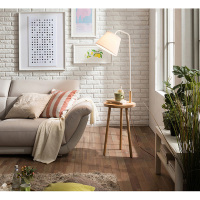 实木客厅卧室床头灯创意北欧ins遥控茶几led立式原木落地台灯