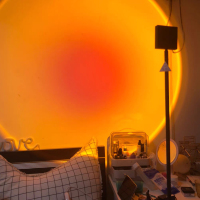 夕阳灯拍照投影落日灯余晖意大利氛围灯日落灯台灯日不落灯落地灯