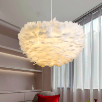 卧室灯北欧温馨浪漫简约个性创意儿童公主房网红ins少女羽毛吊灯