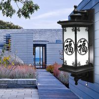 户外壁灯防水庭院灯过道阳台灯墙壁灯中式进门灯太阳能壁灯免接线