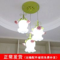 田园风格三头餐厅吊灯铁艺花草玫瑰卧室饭厅灯个性过道玄关阳台灯