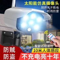 太阳能庭院照明灯带感应仿真监控摄像头天黑全自动亮户外防水亮
