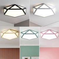 马卡龙卧室几何吸顶灯儿童房护眼灯具 北欧现代个性走廊阳台灯