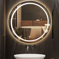 智能浴室镜带led灯发光铝合金壁挂式镜子卫生间理发店轻奢化妆镜