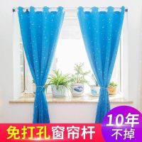 不锈钢伸缩杆免打孔晾衣杆卫生间浴帘杆窗帘杆卧室晾衣架撑杆子