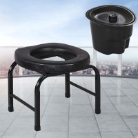 加厚老人厕所坐便器病人蹲厕移动马桶坐便凳家用大便椅孕妇坐便椅|33cm加厚方管非折叠+桶