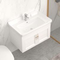 小户型挂墙式洗手盆柜组合卫生间洗脸盆迷你支架陶瓷面盆简易挂盆