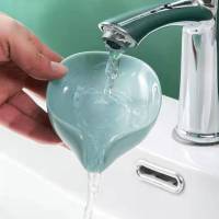家用肥皂盒创意沥水放肥皂置物架免打孔吸盘个性可爱浴室沥水神器|创意沥水荷叶[底座]1个