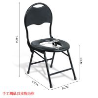 折叠孕妇坐便椅老人坐便凳移动马桶蹲坑凳病人家用大便椅坐厕椅|19圆小黑折椅