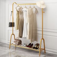 轻奢晾衣架家用阳台室内挂衣架落地折叠单杆式卧室凉衣架晒衣架子