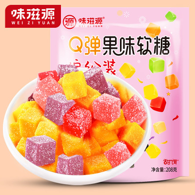 Q弹果味软糖208g/袋 年货小零食水果味混合装过年新年糖果