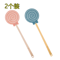 蓝+粉/个装|苍蝇拍可爱家用简约卡通大号塑料长柄加厚打不烂灭蚊拍塑料苍蝇啪