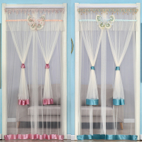 夏季防蚊门帘家用卧室遮挡防蝇虫隔断帘蕾丝双层纱网魔术贴免打孔