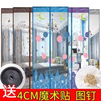 夏季防蚊门帘魔术贴家用卧室磁吸免打孔自粘纱双开门帘子自吸纱窗