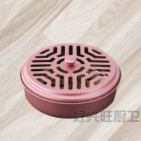 大粉[/送同款]实发二个 [抖音同款/灭蚊神器]|家用不锈钢蚊香盘 防火蚊香盒 户外带盖蚊香架子创意接灰盘蚊香炉