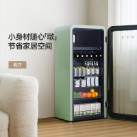 哈士奇HCK168L家用冰吧风冷红酒饮料柜冷藏冷冻两用超薄冰箱客厅办公室小户型立式冰柜墩墩吧 SC-168RD-S薄荷绿